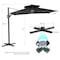 Homeroots 11ft Black Polyester Round Tilt Cantilever Patio Umbrella With Stand 485672 - alternate 6