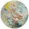 Homeroots 8' Ivory Blue And Yellow Round Abstract Washable Indoor Outdoor Area Rug 577964 - alternate 4