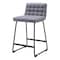 Homeroots Set of Two 26" Gray And Black Fabric And Steel Counter Height Bar Chairs 555727 - alternate 1