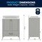 Flash Furniture Haven 30in. Vanity w/Sink, Storage Cabinet w/Gold Hardware, Bottom Drawer, Marble Countertop, Gry FS-BN-4-30-KD-GY-HDGLD-GG - alternate 8