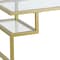 Homeroots 45" Gold Glass And Steel Coffee Table With Two Shelves 521985 - alternate 7