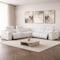 Homeroots White Leather Power Reclining L Shaped Six Piece Corner Sectional With Console 643946 - alternate 4
