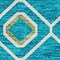 Homeroots 3' X 5' Teal Blue Ivory And Gold Geometric Washable Indoor Outdoor Area Rug 612220 - alternate 7