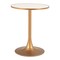 Homeroots 24" Beige and Gold Wood and Steel Pedestal Base Round Top Dining Table 572240 - alternate 1