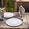 Smarty Had A Party 10.25" White with Silver Rim Organic Round Disposable Plastic Dinner Plates (120 Plates), 120PK 930WHS-CASE - alternate 1