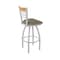Holland Bar Stool Co Eleanor 36in Swivel Extra Tall Bar Stool, Anodized Nickel Finish, Medium Back and Graph Cork Seat 880 - alternate 1