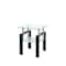 Homeroots Set of Two Clear and Black Glass and Metal Square End Tables With Shelf, 2PK 635679 - alternate 5