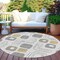 Homeroots 8' Gray Silver And Gold Round Geometric Washable Indoor Outdoor Area Rug 616810 - alternate 8