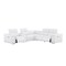Homeroots White Leather Power Reclining L Shaped Six Piece Corner Sectional With Console 643946 - alternate 1
