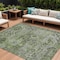 Homeroots 10' X 14' Artichoke Green And Gray Floral Medallion Washable Indoor Outdoor Area Rug 616615 - alternate 1