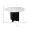 Homeroots 48" White and Black Marble and Solid Wood Pedestal Base Round Top Dining Table 544745 - alternate 5