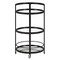 Homeroots 21" Black Steel and Glass Round Rolling Bar Cart 530457 - alternate 8
