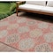 Homeroots 8' X 10' Salmon And Beige Floral Washable Indoor Outdoor Area Rug 610778 - alternate 1