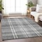 Homeroots 3' X 5' Gray Black And Ivory Plaid Washable Indoor Outdoor Area Rug 596339 - alternate 9