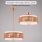 Vaxcel Abbotsford 2-Light Drum Pendant Light, Bright Gold, White Linen & Rattan Shade, 16-In. P0475 - alternate 9