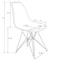 Leisuremod Bristol 5-Piece Modern Dining Set: Round MDF Table & 4 Eiffel Plastic Chairs with Chrome Legs, 5PK BTBL-35BL-CR19TBL4 - alternate 8