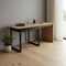Homeroots 63" Natural and Black Wood and Metal Writing Desk 543780 - alternate 6