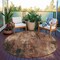 Homeroots 8' Taupe Gray And Ivory Round Abstract Washable Indoor Outdoor Area Rug 617676 - alternate 5