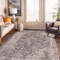 World Rug Gallery Charcoal Flatweave Rug - Traditional Pattern, Washable and Easy to Maintain 5 ft x 7 ft WR172CHARCOAL5X7 - alternate 1