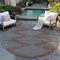 Homeroots 8' Brown And Aqua Round Geometric Washable Indoor Outdoor Area Rug 598730 - alternate 5