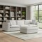 Homeroots 125" Gray Fabric Sofa With Ottoman With Brown Legs 641075 - alternate 5