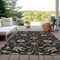 Homeroots 8' X 10' Black Brown And Ivory Floral Washable Indoor Outdoor Area Rug 604746 - alternate 5