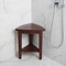 Homeroots Compact Teak Corner Shower Outdoor Bench With Shelf In Brown Finish 376687 - alternate 6