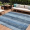 Homeroots 10' X 14' Blue And Gray Striped Washable Indoor Outdoor Area Rug 617841 - alternate 1