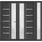 Vdomdoors Front Exterior Prehung Metal-Plastic Double Doors / MANUX 8088 Antracite / Sidelite Exterior Window MANUX8088DEXD-ANT-RH-W72+14xH80 - alternate 1