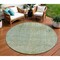 Homeroots 8' Green And Ivory Round Abstract Washable Indoor Outdoor Area Rug 631067 - alternate 1