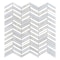 Apollo Tile 12x12 Thassos Bianco Carrara, Blue Celeste Marble Mosaic Chevron Wall and Floor Tile 5sqft/case 5PK APLMKN88CV10A - alternate 1