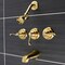 Kingston Brass Triple-Handle Tub and Shower Faucet, Brushed Brass KB237FL - alternate 2