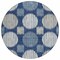 Homeroots 8' Navy Blue And Ivory Round Geometric Washable Indoor Outdoor Area Rug 593608 - alternate 7