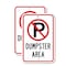 Signmission Dumpster Area With ''P'' No Parking Symbol, 18'' X 24'' 2 Signs, Heavy Gauge Aluminum, 2PK A-1824-2PACK-2867 - alternate 1