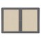 Ghent Ovation 2 Door Enclosed Fabric Bulletin Board, Gray Frame, 3'H x 4'W, Beige OVG2-F90 - alternate 1