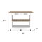 Homeroots White and Brown 40in Rolling Kitchen Cart With Storage 474097 - alternate 5