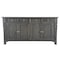 Homeroots 72in Dark Gray Solid Wood Four Drawer Sideboard with Four Doors 488489 - alternate 1