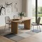 Homeroots 67" Natural Solid Wood Double Pedestal Base Square Dining Table 721130 - alternate 4