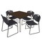 Regency Square Kee Breakroom Table W/ 4 Zeng Stack Chairs, 48 in W, 48 in L, Neo Walnut TB4848NWBPCM44BK - alternate 1