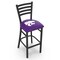 Holland Bar Stool Co 30" Blk Wrinkle Kansas State Stationary Bar Stool, Ladder Back L00430KnsasS - alternate 1