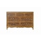 Homeroots 57" Brown Carved Floral Solid Wood Seven Drawer Dresser 720637 - alternate 8