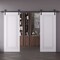 Sartodoors Double Barn Door 48x80 inches White Solid Core Modern Interior ROYAL9811DB-B-EMAL-48 - alternate 1