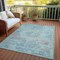 Homeroots 10' X 14' Sky Blue And Blush Medallion Washable Indoor Outdoor Area Rug 615745 - alternate 9