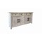 Homeroots 79in White Distressed Solid Wood Paneled Four Drawer Sideboard with Four Doors 634327 - alternate 9