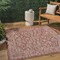 Jonathan Y Tela Bohemian Textured Weave Floral Red/Taupe 3 ft Square Indoor/Outdoor Area Rug SMB100A-3SQ - alternate 1