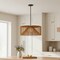 Homeroots Natural And Black Rattan And Metal LED Dimmable Outdoor Hanging Pendent Light 683474 - alternate 9