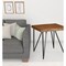 Homeroots 24" Black And Wood Brown Solid Wood End Table 524163 - alternate 5