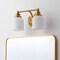 Jonathan Y Lydia 14" 2-Light Farmhouse Cottage Metal LED Vanity Light with Frosted Glass Shades, Brass Gold JYL7550B - alternate 7