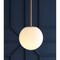 Jonathan Y Bleecker 7.75" Metal/Glass Globe LED Pendant, White/Brass JYL9528A - alternate 12
