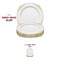 Smarty Had A Party 10.25" White with Gold Fancy Round Disposable Plastic Dinner Plates, 120PK 8880-WHG-CASE - alternate 6